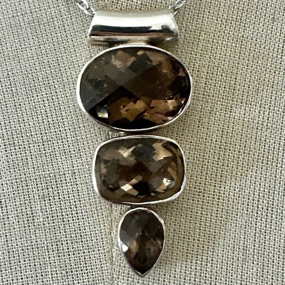 Arya Sterling Silver Smoky Quartz Pendant necklace